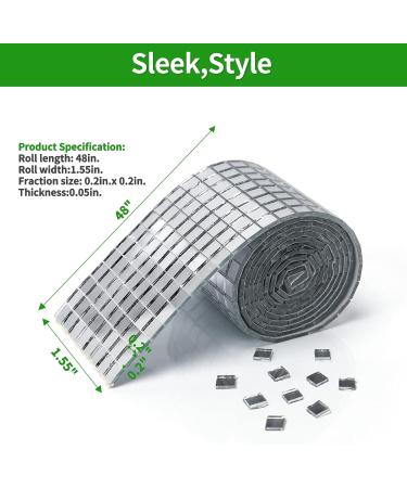 LONGKING 1888 Pieces Self-Adhesive Mirror Tiles - Square Mirror Stickers Mosaic Tiles for DIY Craft Decoration - Disco Ball Tiles in Silver | 1888 Pcs - Buy Online on GoSupps.com
