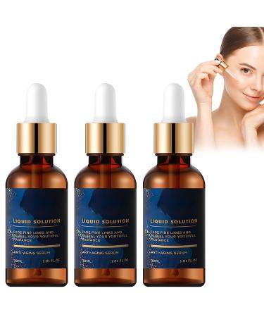 Facial Serum Liquid Solution Anti Aging Serum Promotes Skin Collagen Production Diminishes Fine Lines & Wrinkles(3pcs)