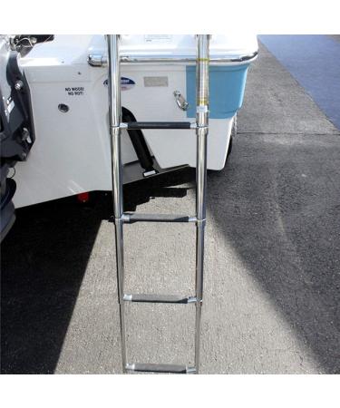 4 Step Ladder Stainless Steel Telescoping Extendable Ladder 600 Pound Capacity for Marine Yacht/Swimming Potoon Ladder