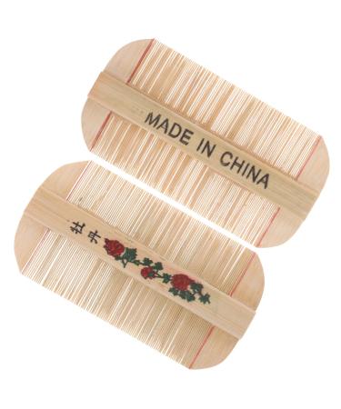 Anneome 2pi ces Peigne Antipelliculaire Double Face pour Animaux Naturel avec Dents Fines pour limination de Pellicules pour Toilettage