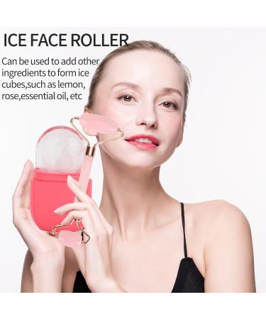 Facial Skincare Ice Roller Mold - Enhance Glow & Reduce Fine Lines | Oval Pink Set for Radiant Skin - Buy Online on GoSupps.com
