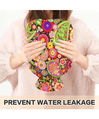 NAANLE Colorful Flower Hot Water Bottle with Cover 1L for Menstrual Cramps & Pain Relief | Handheld Heat & Cold Therapy - Buy Online on GoSupps.com