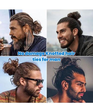 79STYLE 100pcs Black Fabric Hair Ties for Men - No Damage Knotted Hair Bands for Men Buns - Long Men Hair Accessory - Buy Online on GoSupps.com