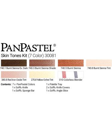 PanPastel 30081 Skin Tones Kit with Sofft Tools & Palette Tray - 7 Colors, Ultra Soft Artist Pastels - Buy Online on GoSupps.com