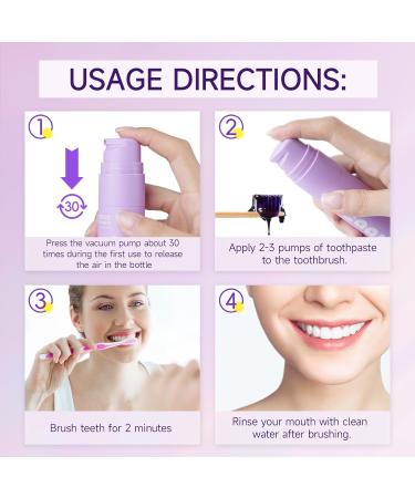 Purple Teeth Whitening - Purple Toothpaste for Teeth Whitening V34 Color Corrector Toothpaste Grape & Mint Flavor for Tooth Stain Removal (Pack of 2) - Buy Online on GoSupps.com