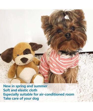 TONY HOBY Striped 4-Legged Dog Pajamas in Pink & White - Size L (Chest 18, Back 14) - Buy Online on GoSupps.com