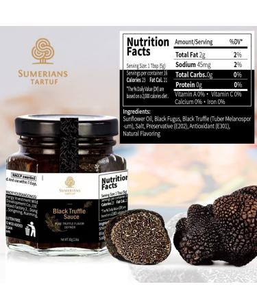 Sumerians Tartuf Black Truffle Sauce - 2.8oz (80g) Pure Truffle Flavor for Pizza, Pasta, Hamburger, Steak, Hot Dog & Sandwich - Buy Online on GoSupps.com