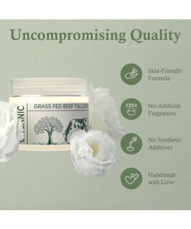 100% Organic Beef Tallow Face Moisturizer | Unscented Whipped Tallow Cream for Sensitive Skin | Grass-Fed | Nourishing Skin Care - Buy Online on GoSupps.com