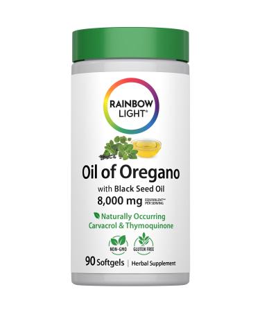 Rainbow Light Oil of Oregano with Black Seed Oil | 90 Softgels | Naturally Occurring Carvacrol & Thymoquinone