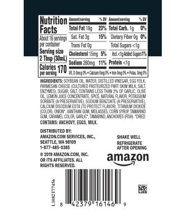 Happy Belly Creamy Caesar Dressing 16 Fl Oz - Amazon Brand - Pack of 1 - Buy Online on GoSupps.com