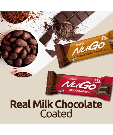 NuGo Protein Bar Chocolate & Peanut Butter Chocolate 11g Protein 170 Calories Gluten Free 15 Count Bundle 15ct Chocolate 15 Count (Pack of 1) + Peanut Butter - Buy Online on GoSupps.com