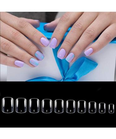 600 PCS Short Clear False Nails for Little Girls - Natural Acrylic Fake Nail Tips for Kids with Nail File and Adhesive Tabs - Buy Online on GoSupps.com