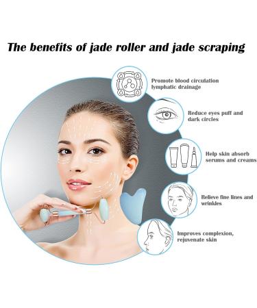 ZUKIMM Jade Facial Roller and Gua Sha Stone Set - Skincare Tools for Sculpting, Puffiness Reduction, and Beauty Skin Care (Opal) - Buy Online on GoSupps.com