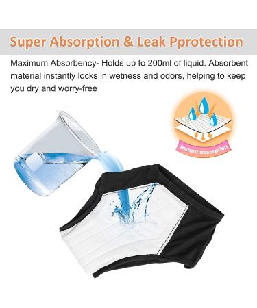 Men's Washable Incontinence Underwear 2 Pack | Front Absorbent Area | Leakproof & Reusable | Black | Size M - Buy Online on GoSupps.com