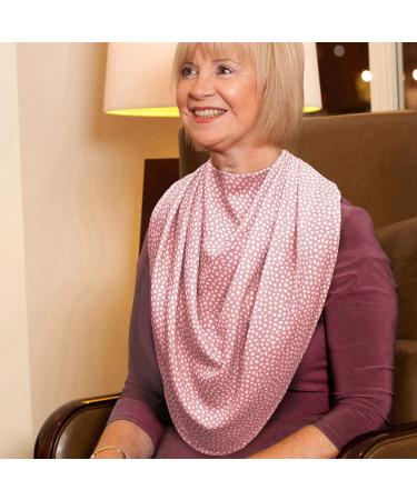 Care Designs Pashmina Scarf Adult Bib | Stylish Waterproof Clothing Protector | Reusable Elderly Bibs | Pink Dot Design - Buy Online on GoSupps.com