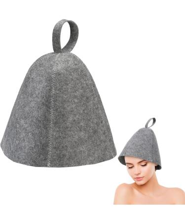 Saunahut sauna hat men universal size sauna caps for women men's wellness shower sauna accessories headgear gray for sauna