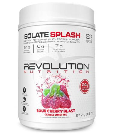 Revolution Nutrition Isolate Splash Clear Whey Protein Powder Juice-Type Protein Candy Flavour Collagen 24g Of Protein Per Scoop Zero Sugar 817g 23 Servings (Sour Cherry 1.8 Pound) Sour Cherry 23 Servings (Pack of 1)