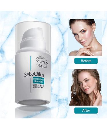 SeboCalm Redness Relief Face Moisturizer - Hypoallergenic Vegan Cream for Sensitive Skin - Soothes Rosacea, Acne, and Itchiness - Buy Online on GoSupps.com