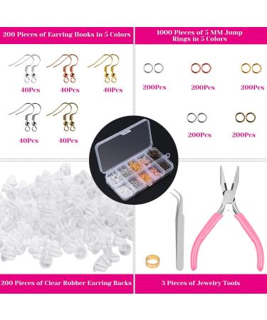 Earring Hooks Kit - 1400pcs with Ear Ring Hooks, Jump Rings, Earring Backs, Pliers - Jewelry Making Supplies - Buy Online on GoSupps.com