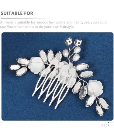 Amosfun Flower Hair Comb Rhinestone Hair Comb Bridal Hair Comb Wedding Hair Side Comb for Women - Buy Online on GoSupps.com