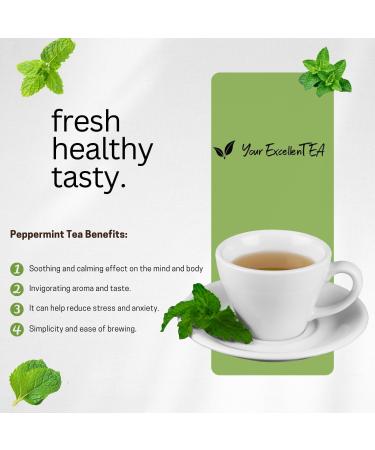 Your ExcellenTEA - Peppermint Loose Leaf Herbal Tea Pure Strong Mint Herbs Leaves Caffeine Free 100g Peppermint 100g - Buy Online on GoSupps.com