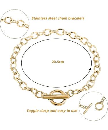45-Piece Stainless Steel Bracelet Chains with OT Toggle Clasp - DIY Jewelry Making Supplies for Women (Gold) - Buy Online on GoSupps.com