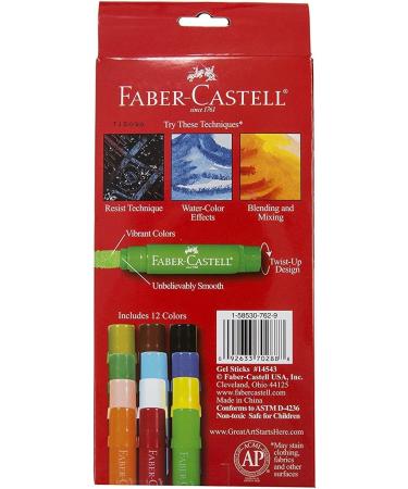Faber-Castell Gel Sticks - 12 Twistable Watercolor Crayons for Kids with Brush - Buy Online on GoSupps.com