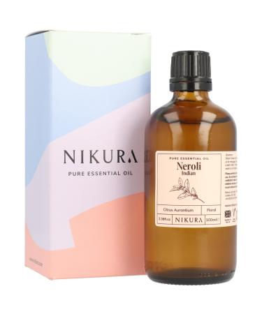 Nikura Neroli (Indian) Essential Oil - 100ml | 100% Pure Natural Oils | Perfect for Aromatherapy Diffusers Soap Making Candle Making | Great for Skin Headache Relief | Vegan & UK Made