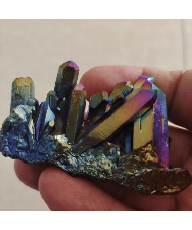 Crystal 1pcs 100-150g Colorful Natural Quartz Crystal Rainbow Titanium ClusterMineral Specimen Stone Ornaments ningxiao - Buy Online on GoSupps.com