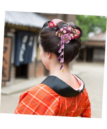 minkissy 1pc Japanese Style Headgear Japanese Hair Clips Womens Hair Clips Classic Flower Hair Clip Hair Ornaments for Women Japanese Style Headdress Geisha Purple Rhinestones Miss Kimono 15 5.5cm Purple - Buy Online on GoSupps.com