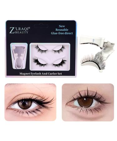 Magnetic Eyelashes with Applicator Reusable Magnetic Eyelashes Natural Look 2 Pairs of Magnetic Lashes Natural Magnetic Eyelashes without Eyeliner 5 Magnets False Eyelashes Magnetic Fox Fairy