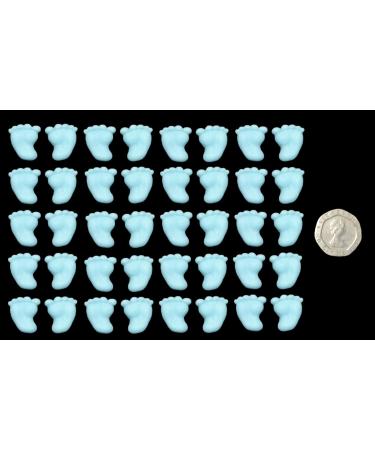 40 x edible 3D 15mm baby blue baby feet 20 colours toppers decorations cake (Baby Blue) - Buy Online on GoSupps.com