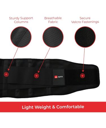 JUTT Back Support Belt for Men and Women - Certified Medical Grade Adjustable Lumbar Support Belt - Extra Large Size for Back Pain Relief - Buy Online on GoSupps.com