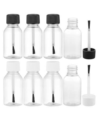 Benecreat 20 pack 30 ml of empty refillable nail polish bottle made of plastic with soft black white brush cap for nail art craft paint - Buy Online on GoSupps.com