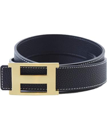 Dinamit Jeans Unisex Genuine Leather Casual Dress Belt | Reversible Strap | Adjustable Sizes for 28-35 Waist | Black-Gold - Buy Online on GoSupps.com