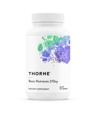 Thorne Basic Nutrients 2Day - Comprehensive Daily Multivitamin with Optimal Bioavailability - Vitamin and Mineral Formula - Gluten-Free Dairy-Free Soy-Free - 60 Capsules - 30 Servings