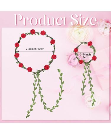 XunYee 48-Piece Boho Flower Crown Wristband Set for Women & Girls - Floral Headpiece for Wedding, Beach, Birthday Party - Buy Online on GoSupps.com