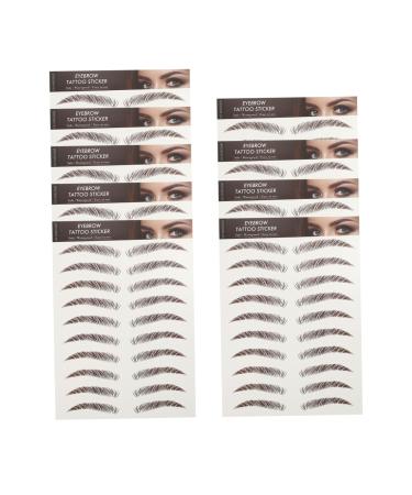 VINTORKY Fake Eyebrow Stickers 9 Sheets Waterproof Eyebrow Stickers Authentic Eyebrows Stickers Eyebrow Tool 3 Proof 21x14.7cm Brown