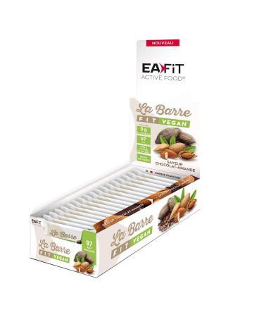 LA BARRE FIT EAFIT | Chocolat/Amande Vegan| 33% de proteine - 98 Kcal par barre prot in e - Riche en prot ines - Faible en sucres - Riche en fibres |Musculation fitness sport | Pr sentoir de 32 barres Chocolat Amande 32 barres