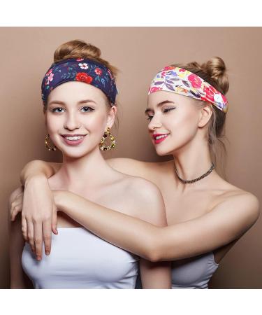 Syhood 12 Pcs Nurse Button Headband for Women - Non Slip Boho Nursing Headbands with Floral Style - Ear Protection Holder for Men Women Friends - Buy Online on GoSupps.com