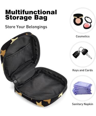 Golden Yellow Stars Pattern Black Women's Floor Storage Bag - Portable Menstrual Cup & Tampon Holder for Teens & Women - Buy Online on GoSupps.com