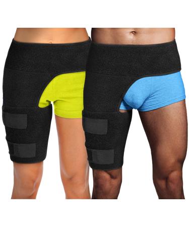 Hip Brace Thigh Compression Sleeve  Hamstring Compression Sleeve & Groin Compression Wrap for Hip Pain Relief. Support for Hip Replacements, Sciatica, Quad Muscle Strains - Large Left Left Large (Pack of 1)