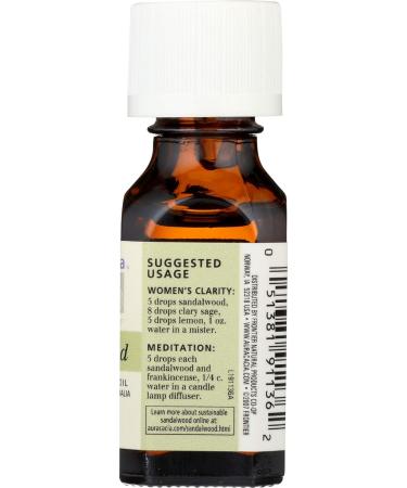 Buy Aura Cacia Sandalwood Essential Oil 0.5 oz | Premium Aromatherapy for Relaxation & Wellness - International Shipping Available - Buy Online on GoSupps.com