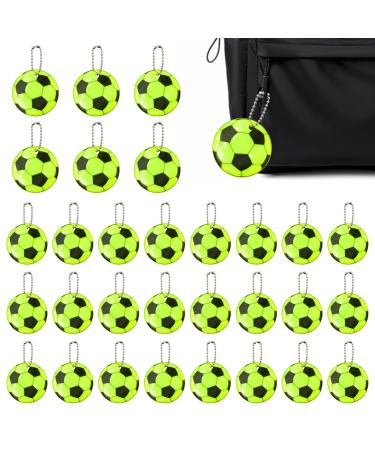 Keboyoe 30 pieces Reflecting Pendant Football Board children Football Football Key Send Children Reflector Filler School bags Safety Reflector Pendant for School Bag Clothing Running