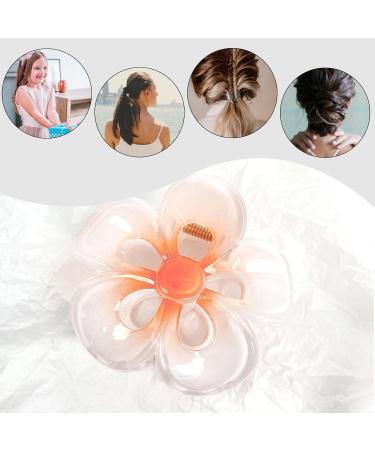 Floral Hair Clips Cute Acrylic Hawaiian Hair Clips | Women's Hair Barrettes Hair Styling Accessories Large Non-Slip Hair Clips for Beaches Orange1 - Buy Online on GoSupps.com