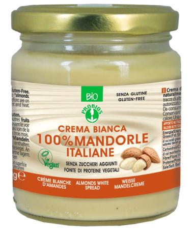 Probios - Gluten Free White Almond Puree, Crema di Mandorle bianca, Pack of 6 x 200g