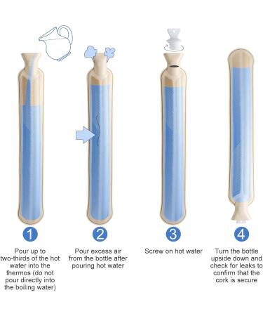 Homealexa 2L Long Hot Water Bottle with Hand Pocket Cover - Large Rubber Hot Water Bag for Pain Relief - Wearable & Easy to Use - Buy Online on GoSupps.com