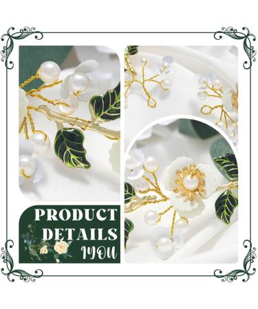 IYOU Bridal Wedding Hair Vines Gold Flower Headband Leaf Pearl Headpiece Bridesmaid Bride Hair Accessories for Women - Buy Online on GoSupps.com