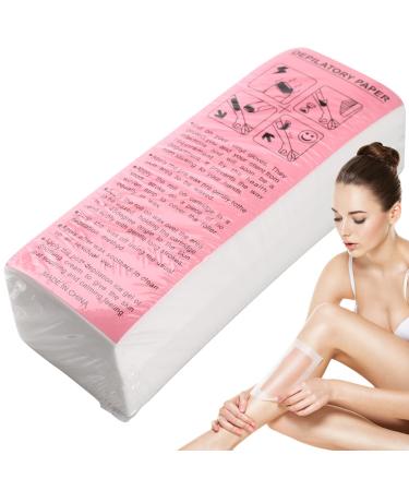 GEN'C B AUTY 100PCS Wax Strips Non-Woven Wax Strips for Facial and Body Professional Arms Legs Lip Eyebrow Hair Removal wax strips (8'' x 2.75''). 100pcs White