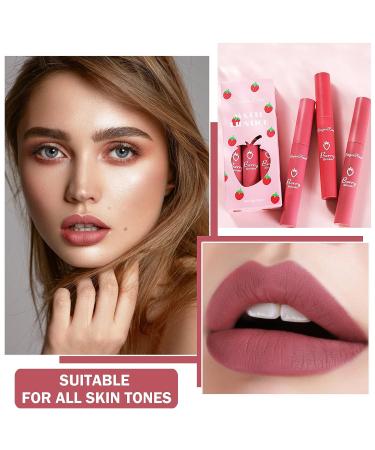 ZHISHUDL 3 Colors Matte Nude Lipstick Set for Long-Lasting Waterproof Makeup - Set C - Buy Online on GoSupps.com
